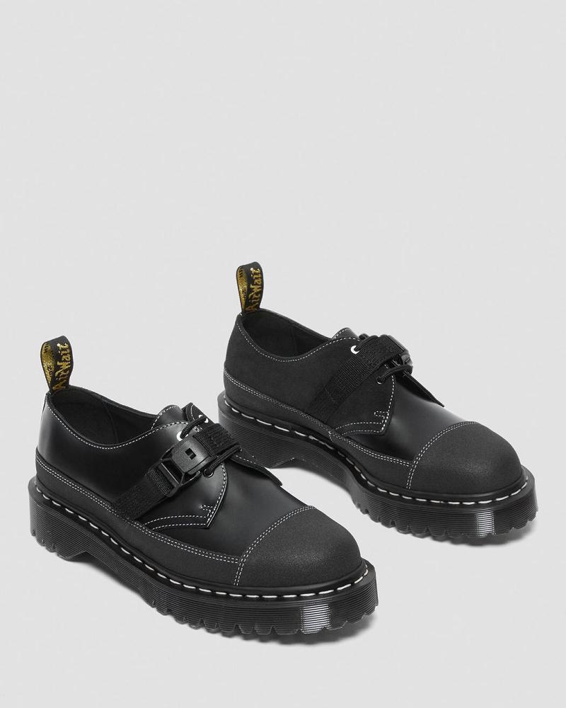 Dr Martens 1461 Tech Made in England Přezkou Oxford Sko Dame Sort | DK 375WNB